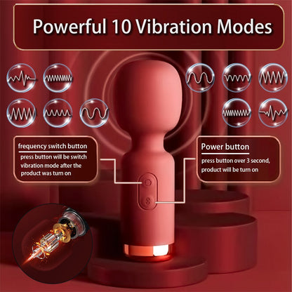 Mini AV Vibrator Magic Wand for Women Powerful Clitoris Stimulator USB Rechargeable Portable Female Massager Adult Sex Toy
