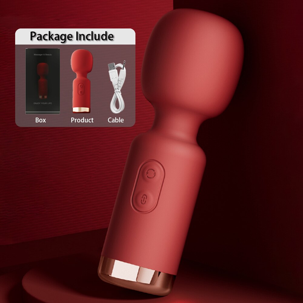Mini AV Vibrator Magic Wand for Women Powerful Clitoris Stimulator USB Rechargeable Portable Female Massager Adult Sex Toy