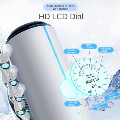Automatic intelligent male masturbator cup automatic suction LCD display dual heating vagina masturbator sex toy
