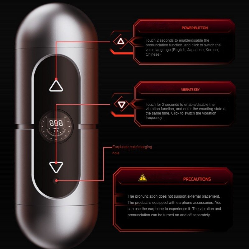 Automatic Male Masturbator Sex Toys Lips Vagina Self-Pleasure Device