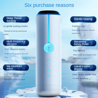 Automatic intelligent male masturbator cup automatic suction LCD display dual heating vagina masturbator sex toy