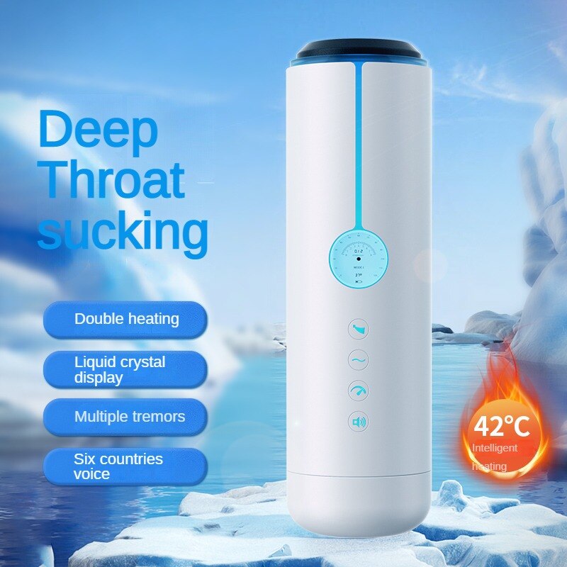 Automatic intelligent male masturbator cup automatic suction LCD display dual heating vagina masturbator sex toy