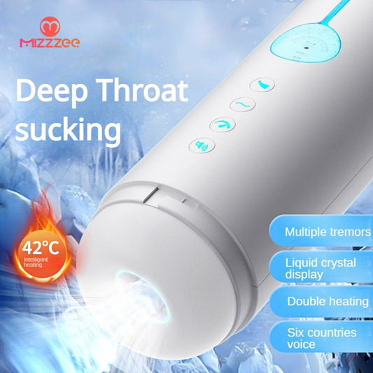 Automatic intelligent male masturbator cup automatic suction LCD display dual heating vagina masturbator sex toy