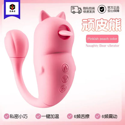 Naughty Bear AV Massage Vibrator Electric Tongue Gun Machine Female Masturbation Device Sex Toys