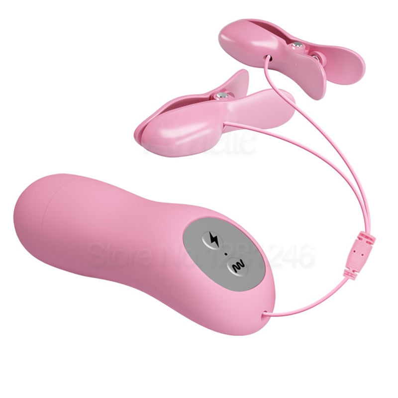 New Electric Shock Nipple Vibrator Vibrating Nipple Clamps Breast Massage Labia Clitoris Pussy Clip Vibrators Sex Toys for Women