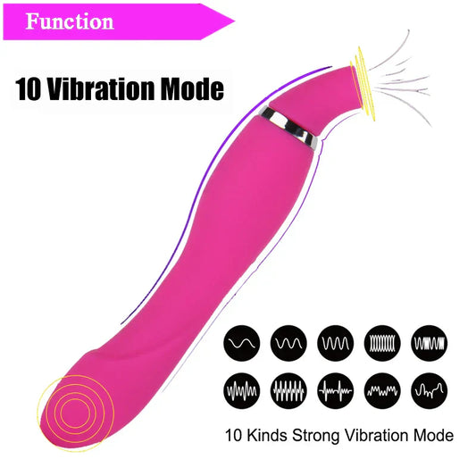 Nipple Clit Sucking Vibrator AV Magic Vibrating Masturbation Vagina Massage Climax Fetish Suction Vibrator Sex Toys for Women