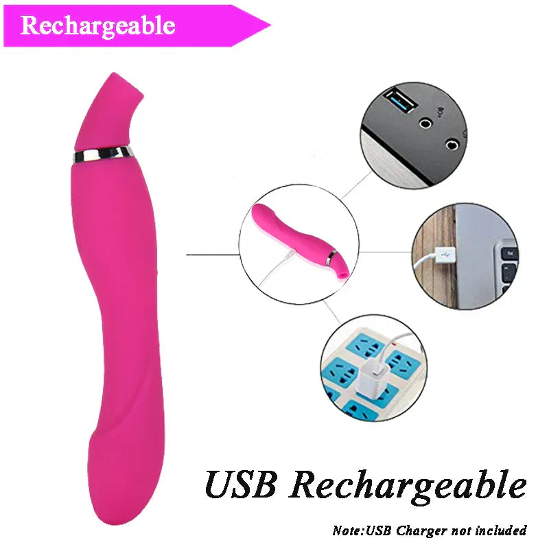 Nipple Clit Sucking Vibrator AV Magic Vibrating Masturbation Vagina Massage Climax Fetish Suction Vibrator Sex Toys for Women