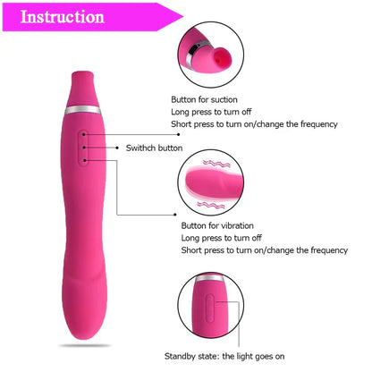 Nipple Clit Sucking Vibrator AV Magic Vibrating Masturbation Vagina Massage Climax Fetish Suction Vibrator Sex Toys for Women