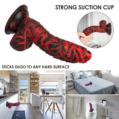 Couple's World Mixed Color Alien Dinosaur Scales Simulation Dildo Women's Liquid Silicone Dildo Sexy Masturbator