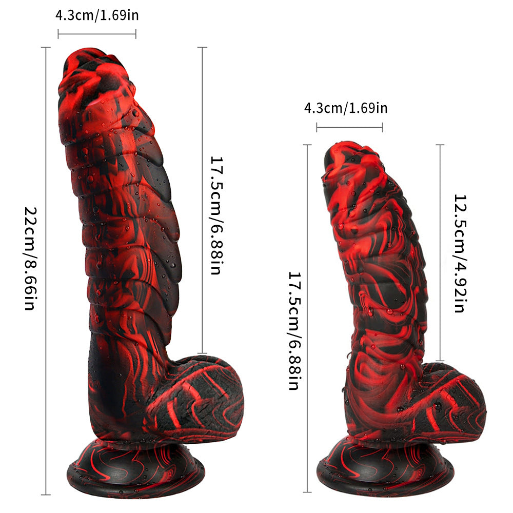 Couple's World Mixed Color Alien Dinosaur Scales Simulation Dildo Women's Liquid Silicone Dildo Sexy Masturbator