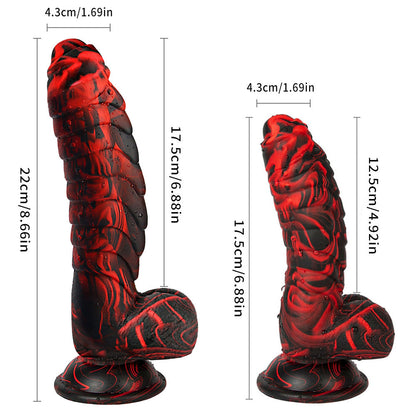 Couple's World Mixed Color Alien Dinosaur Scales Simulation Dildo Women's Liquid Silicone Dildo Sexy Masturbator
