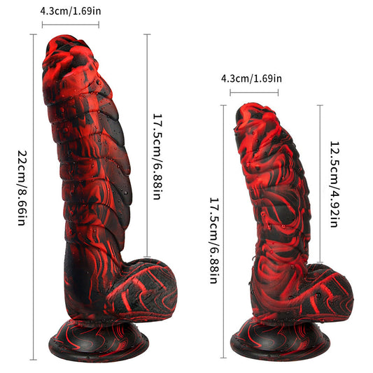Couple's World Mixed Color Alien Dinosaur Scales Simulation Dildo Women's Liquid Silicone Dildo Sexy Masturbator