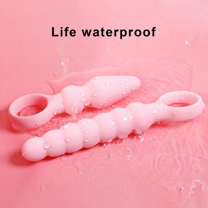 OLO Anal Plug Skin-friendly Smooth Universal 10-Frequency Vibration Silicone Female Prostate Massager Anal Beads Couple Sex Toys