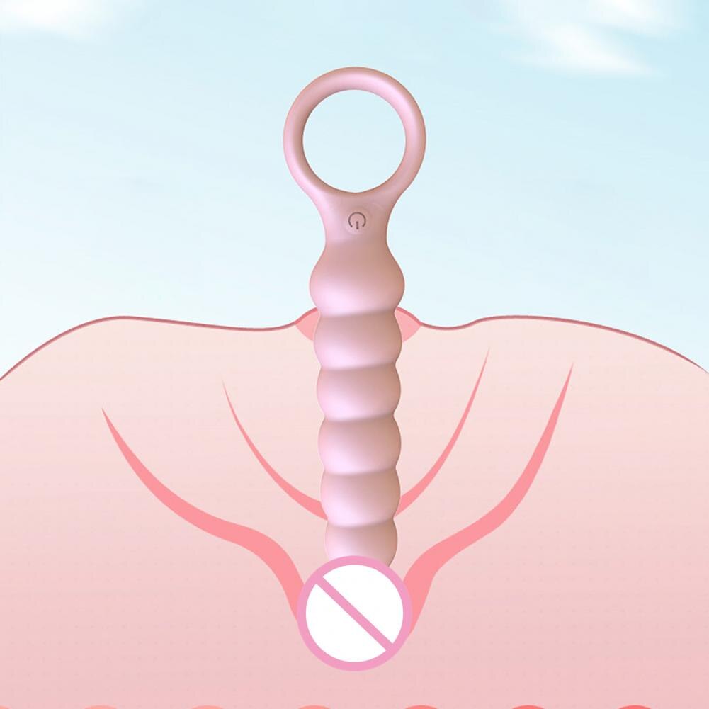 OLO Anal Plug Skin-friendly Smooth Universal 10-Frequency Vibration Silicone Female Prostate Massager Anal Beads Couple Sex Toys