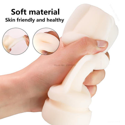 Silicone Doll Oral Sex Masturbation Cup for Men, Soft Masturbator Sexy Toy Pocket Pussy for Male Adult Goods 18+