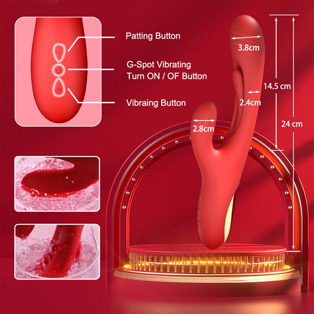 Rabbit Patting Vibrator Clitoris Stimulator Massager Powerful G Spot Vibrating Sex Toy Female Masturbator Adult Products