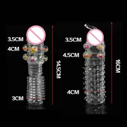 Penis Extender Sleeve Reusable Condoms Penis Enhancer Delay Ejaculation Sex Toys for Men Adult Lock Sperm Cock Ring Sex Shop