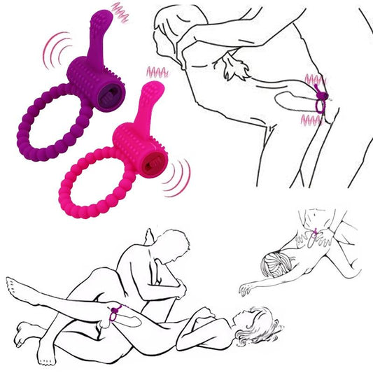 Penis Ring Cock Intense Clit Stimulation Silicone Tongue Vibrator Sex Fidget Toys for Couples Adults Products Delay Ejaculation