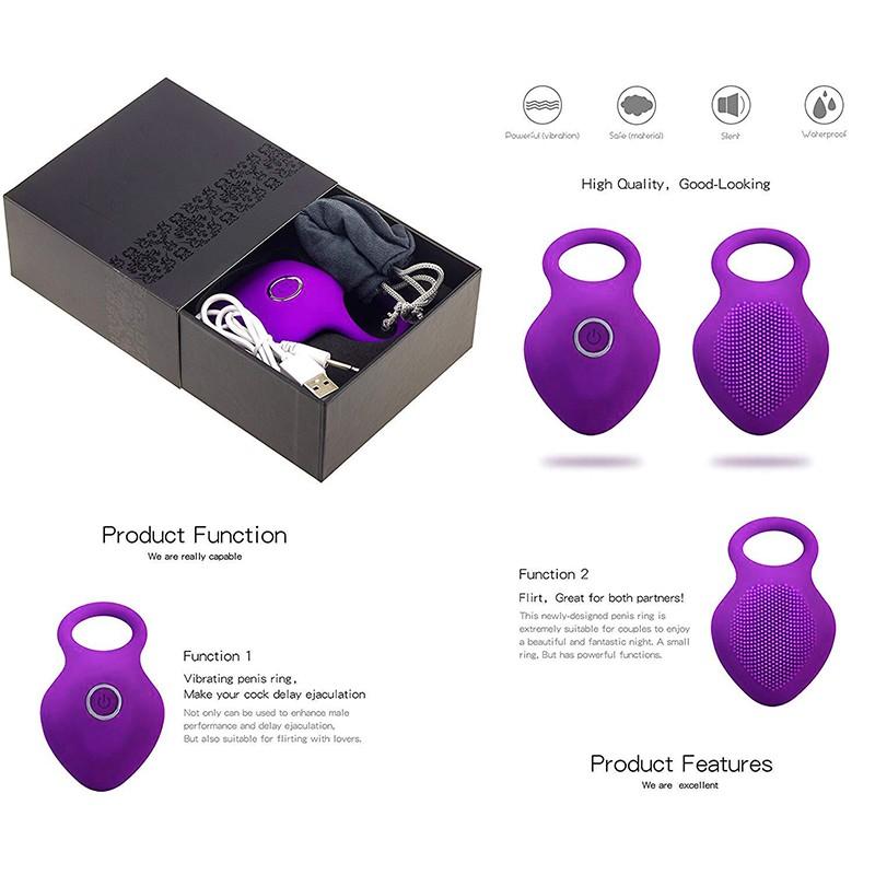 Penis Ring Vibrating Clitoris Stimulator G-Spot Sex Toys for Couples Vibro Delay Lick Vagina Orgasm Lock Fine Sleeve Vibrator