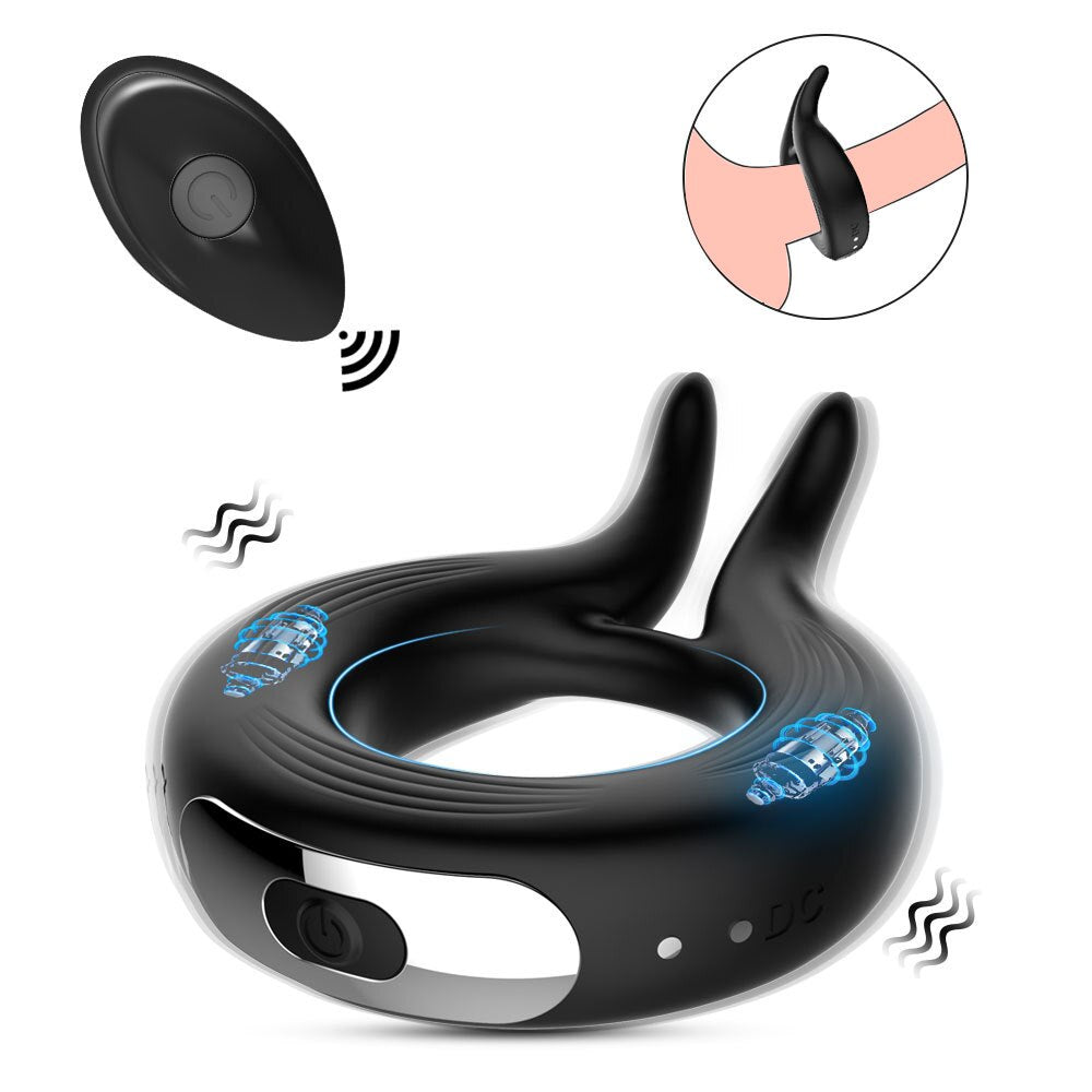 Wireless Remote Control Penis Vibrator Ring for Men Delay Ejaculation Vibrating Cock Ring Male Masturbator Adult Sex Toy 18+