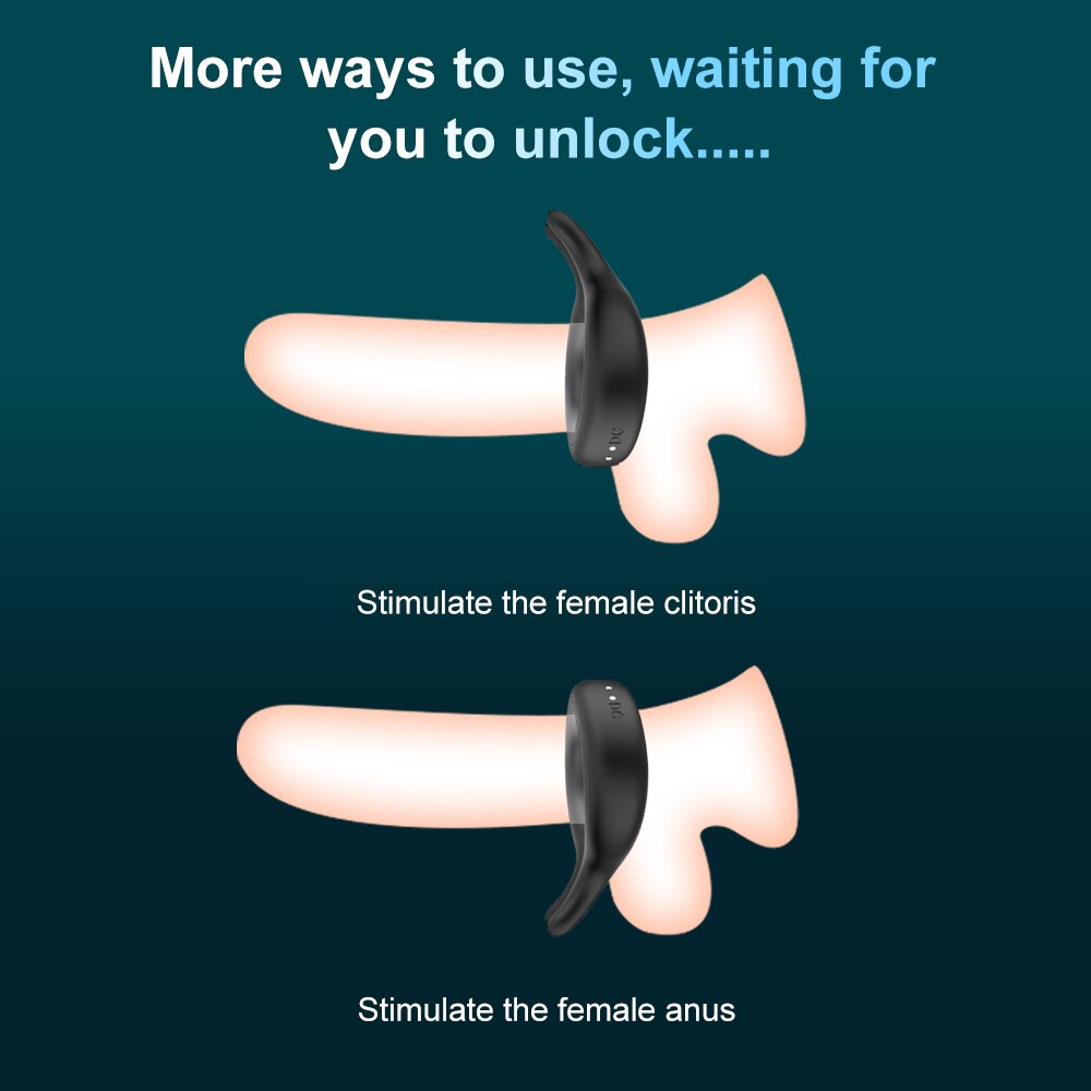 Wireless Remote Control Penis Vibrator Ring for Men Delay Ejaculation Vibrating Cock Ring Male Masturbator Adult Sex Toy 18+