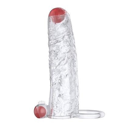 Penis Vibrator Extender Sleeve Delay Ejaculation Reusable Condom Extension Cock Ring Adult Toy for Adults Dick Enlarger