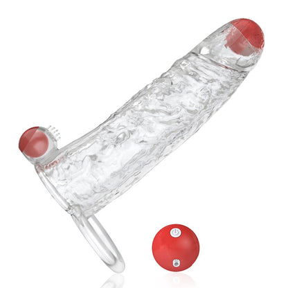 Penis Vibrator Extender Sleeve Delay Ejaculation Reusable Condom Extension Cock Ring Adult Toy for Adults Dick Enlarger