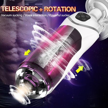 Powerful Automatic Telescopic Rotation Male Masturbator, Voice Interaction Masturbator Cup, Vagina Sex Toys for Men, Adult Sex Shop