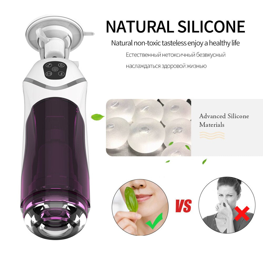 Powerful Automatic Telescopic Rotation Male Masturbator, Voice Interaction Masturbator Cup, Vagina Sex Toys for Men, Adult Sex Shop