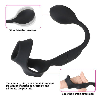 Prostate Massager Anal Plug Delay Ejaculation Ring Sex Toys for Men 10 Speed Male Prostate Stimulator Waterproof Butt Plug