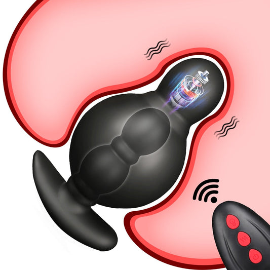 Wireless Remote Control Prostate Massager Inflatable Anal Plug Vibrating Butt Plug Anal Dilator Vibrator Sex Toy for Men