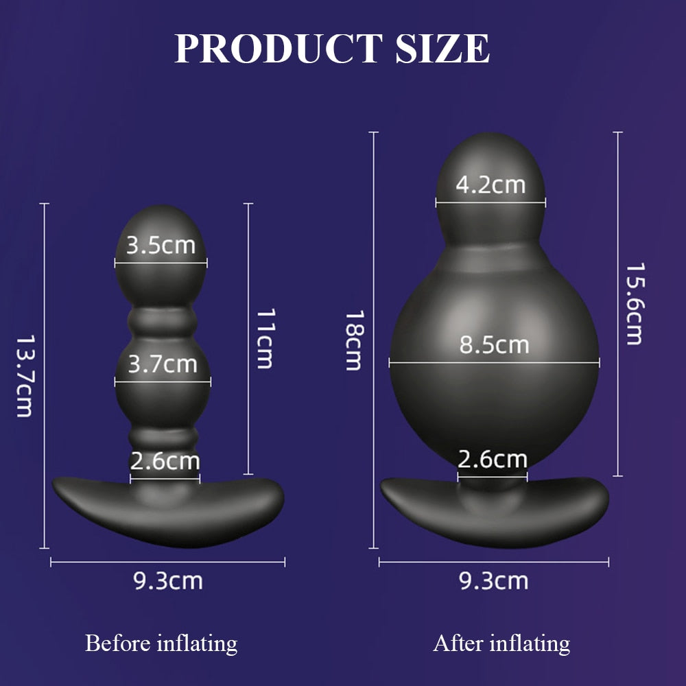 Wireless Remote Control Prostate Massager Inflatable Anal Plug Vibrating Butt Plug Anal Dilator Vibrator Sex Toy for Men