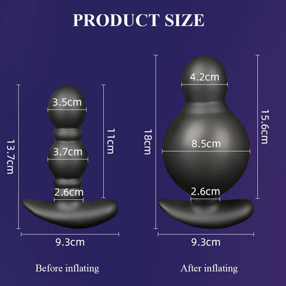 Wireless Remote Control Prostate Massager Inflatable Anal Plug Vibrating Butt Plug Anal Dilator Vibrator Sex Toy for Men