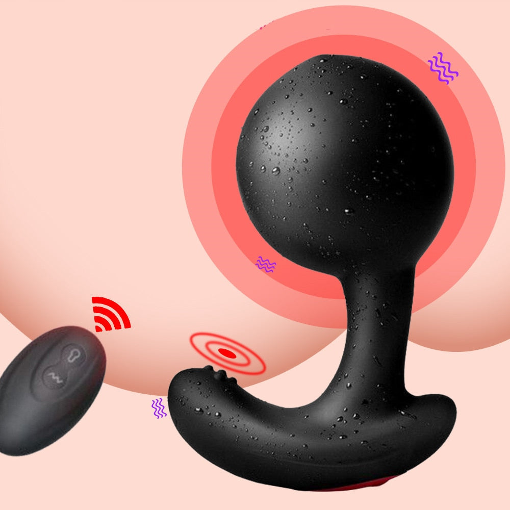 Wireless Remote Control Male Prostate Massager Inflatable Anal Plug Vibrating Butt Plug Anal Dilator Vibrator Sex Toys For Men