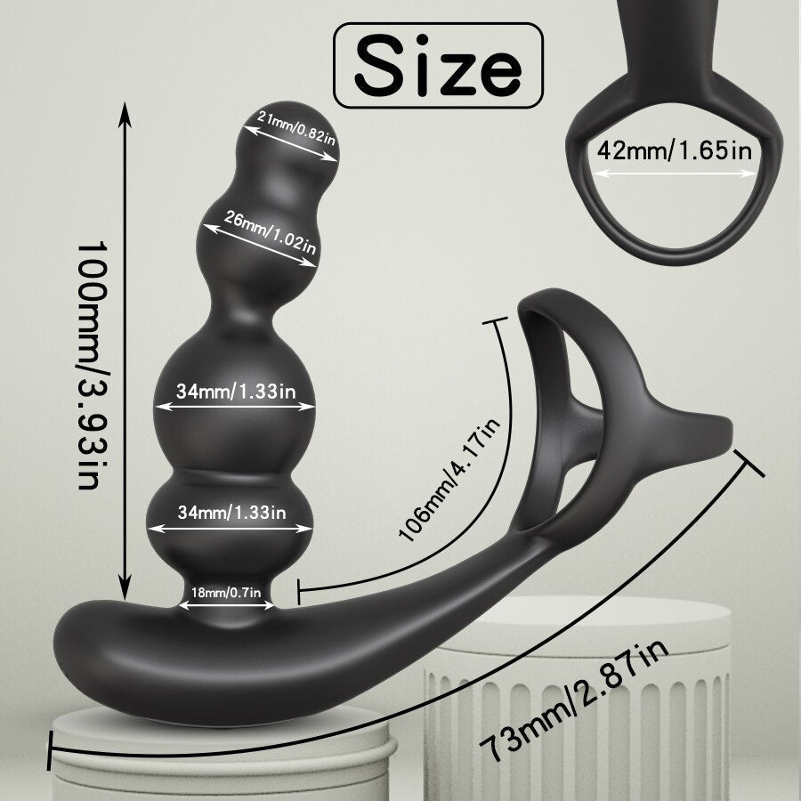 Men's Prostate Massager Vibrator 360° Rotating Anal Plug Cock Ring Butt Plug Vibrator Wireless Control Sex Toy for Men Masturbator