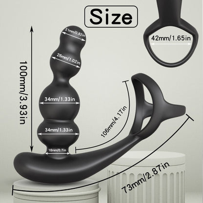 Men's Prostate Massager Vibrator 360° Rotating Anal Plug Cock Ring Butt Plug Vibrator Wireless Control Sex Toy for Men Masturbator