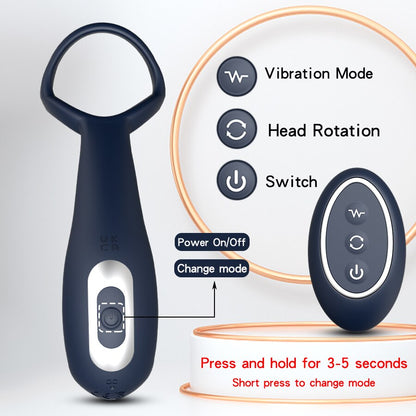 Male Prostate Massager Vibrator 360° Rotating Anal Plug Cock Ring Butt Plug Vibrator Wireless Control Sex Toys for Men Masturbator
