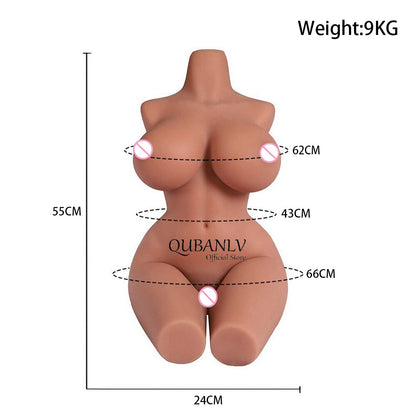 9KG High Quality TPE Torso Toy Realistic Sexy Breast Vagina Anal Dual Channel Masturbation Real Size Adult Product