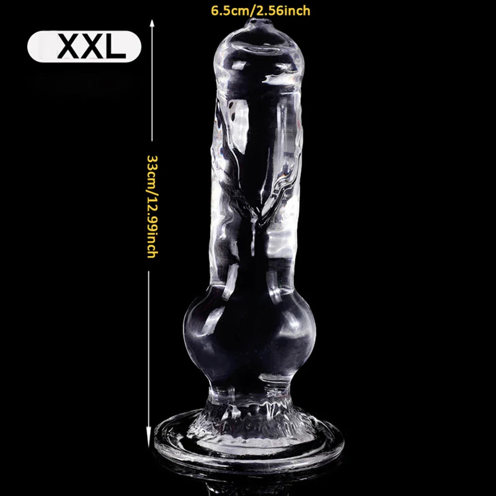 Realistic Dog Dildo Transparent Animal Clitoris Stimulator Strong Suction Cup Dildo Monster Huge Size Penis Adult Sex Toys