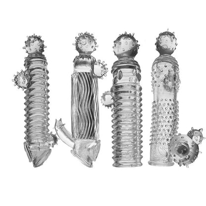 Realistic Penis Sleeve Extender, Reusable Dildos Condom, Delay Ejaculation, Dick Enlargement, Sex Toys for Men
