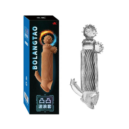 Realistic Penis Sleeve Extender, Reusable Dildos Condom, Delay Ejaculation, Dick Enlargement, Sex Toys for Men