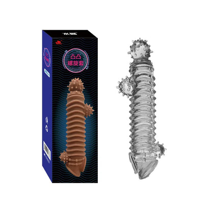 Realistic Penis Sleeve Extender, Reusable Dildos Condom, Delay Ejaculation, Dick Enlargement, Sex Toys for Men