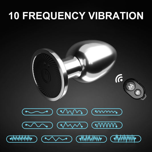 Remote Control Metal Anal Plug Vibrators Adult Vaginal Dilator Women Sex Toys Butt Plug SM Outdoor Play Anus Expansion Beads