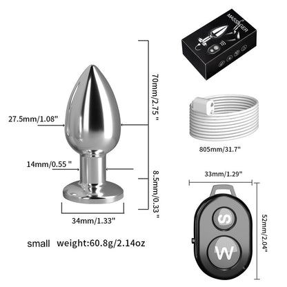 Remote Control Metal Anal Plug Vibrators Adult Vagina Dilator Women Sex Toys Butt Plug SM Outdoor Play Anus Expansion Beads