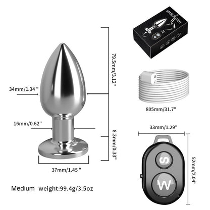 Remote Control Metal Anal Plug Vibrators Adult Vaginal Dilator Women Sex Toys Butt Plug SM Outdoor Play Anus Expansion Beads