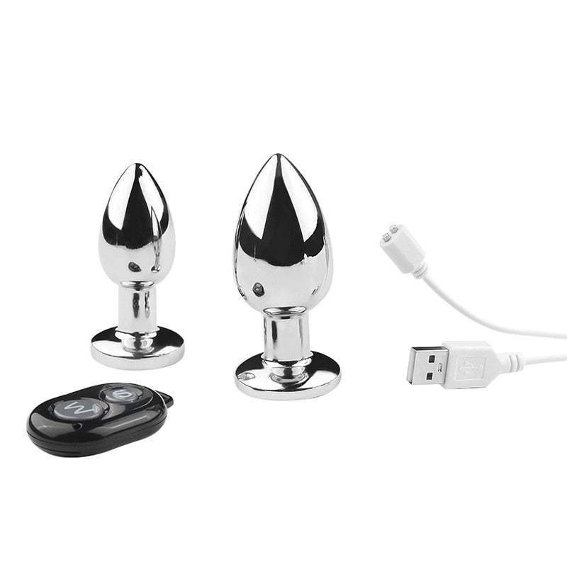 Remote Control Metal Anal Plug Vibrators Adult Vaginal Dilator Women Sex Toys Butt Plug SM Outdoor Play Anus Expansion Beads
