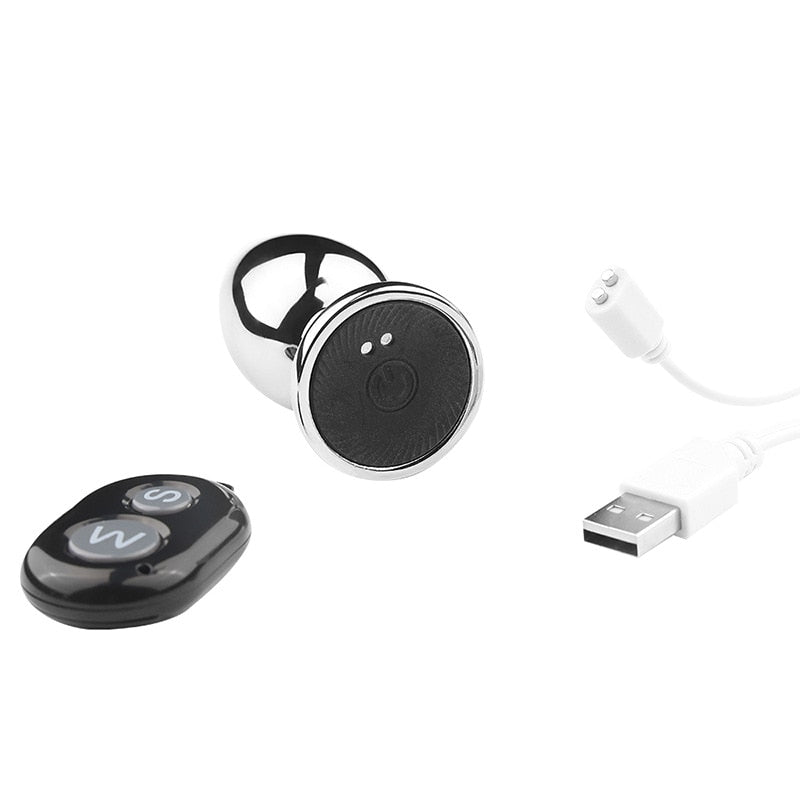 Remote Control Metal Anal Plug Vibrators Adult Vaginal Dilator Women Sex Toys Butt Plug SM Outdoor Play Anus Expansion Beads