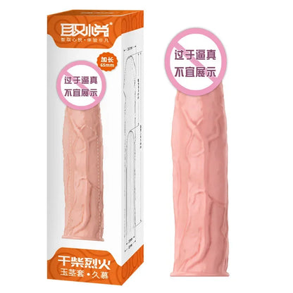 Reusable Penis Extend Sleeve Realistic Dildo Sex Accessories Ring Adult Sex Toy for Men Dildo Condom Cock Erotic Product Shop 18
