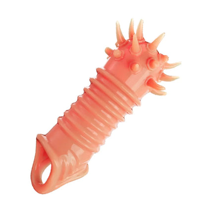 Reusable Penis Extender Cock Rings Delay Ejaculation Penis Condoms Dick Sleeve Silicone Glans Cover Enlargement Sex Toys For Men