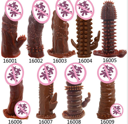 Reusable Penis Sleeve Penis Condom Cock Dick Sex Toys For Men Enlargement Time Delay